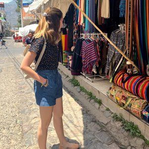 Madewell Short sleeve floral button down top